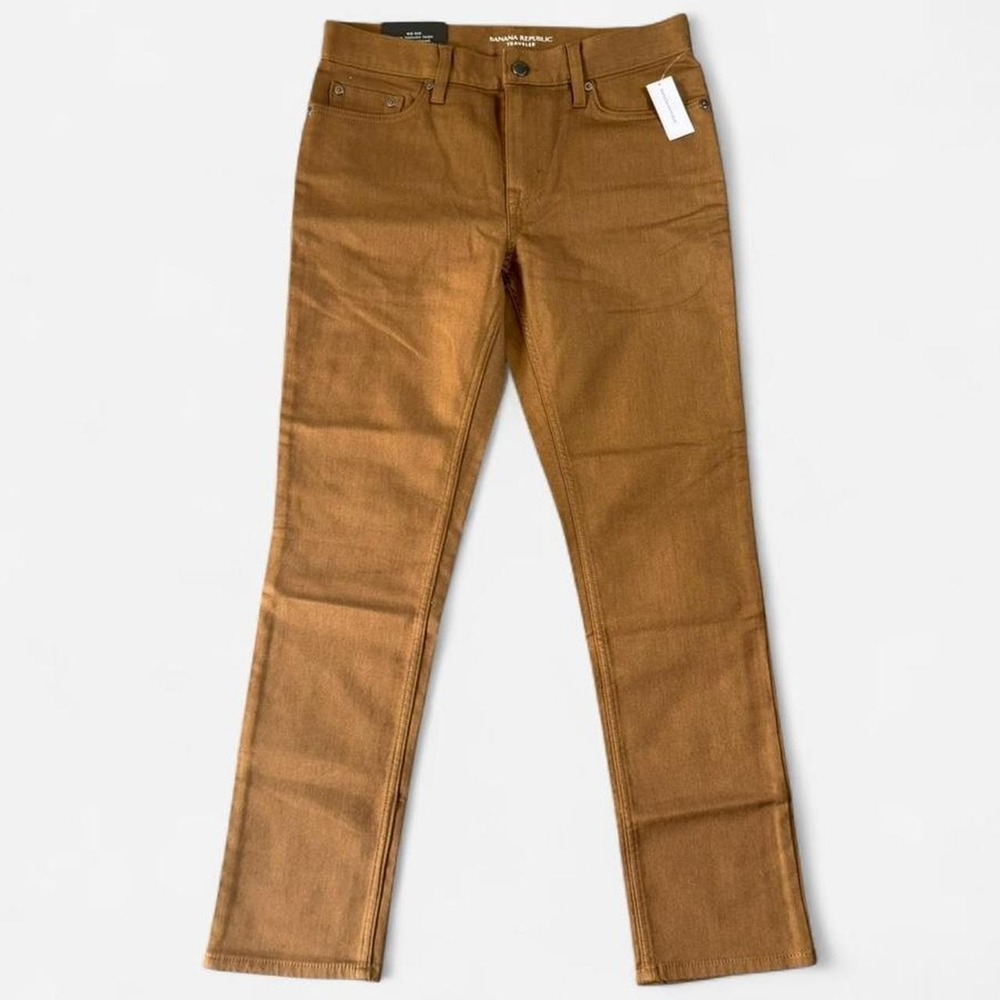 NWT Banana Republic Brown 5 Pocket Traveler Slim Fit Pants Size 28x28
